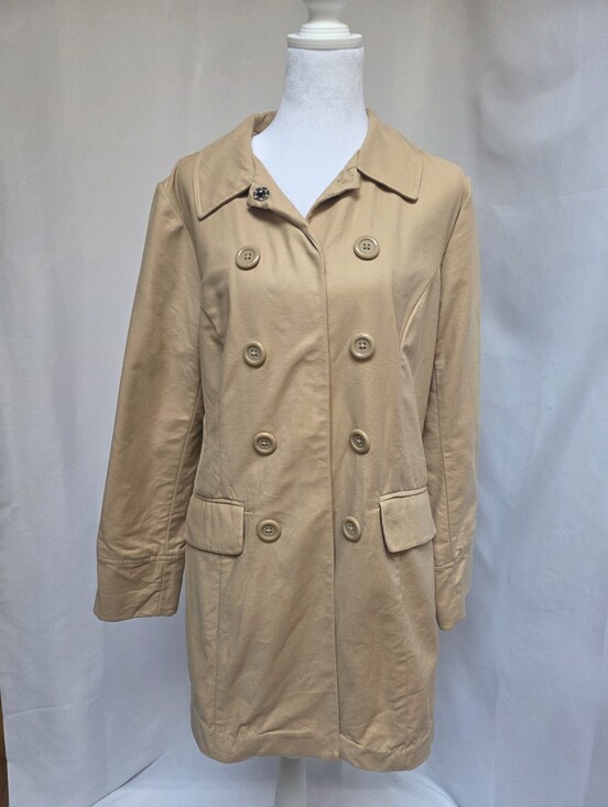 Massimo Jackets & Blazers - Massimo Women's Tan Short Trench Jacket Double Breasted Snap Front M